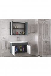 Alfa Banyo VİSENTE-EA 80 cm MDF-Aynalı-lavabolu banyo dolabı takımı- HAZIR KURULU - 5