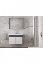 Alfa Banyo VİSENTE-EA 80 cm MDF-Aynalı-lavabolu banyo dolabı takımı- HAZIR KURULU - 6