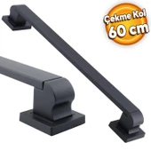 Bersel Sürgülü Kapı Çekme Kolu Tutma Kulpu Kulbu Çelik Dış Kapı Tutamağı Kol Siyah 60 Cm thumbnail 1
