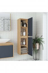 Alfa Banyo ESLA 80+35 cm Boy dolaplı -MDF-lavabolu banyo dolabı takımı- HAZIR KURULU - 3