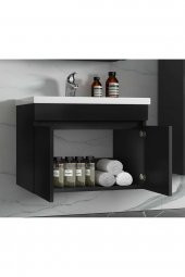 Alfa Banyo Viola Siyah 80 cm Aynalı banyo dolabı-lavabolu banyo dolabı takımı - 2
