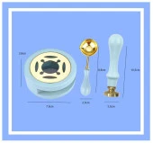 Davetiye Mum Mühürü Uygulama Seti Mavi Renk 337 Zeytin Dalı thumbnail 2