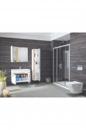 YENİ GOLD BEYAZ (80+35) 115 cm Boy Dolaplı Banyo Takımı- HAZIR KURULU - 5