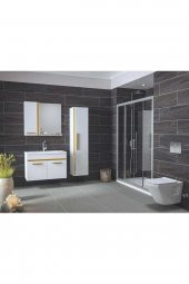 YENİ GOLD BEYAZ (80+35) 115 cm Boy Dolaplı Banyo Takımı- HAZIR KURULU - 6