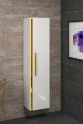 Alfa Banyo YENİ GOLD MDF BEYAZ 140 cm Boy Dolabı thumbnail 1