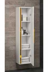 Alfa Banyo YENİ GOLD MDF BEYAZ 140 cm Boy Dolabı thumbnail 2