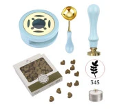 Davetiye Mum Mühürü Uygulama Seti Mavi Renk 337 Bahar Dalı thumbnail 1