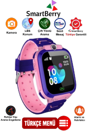 Smartberry Z3 LBS Konumlu Akıllı Çocuk Takip Saati Sim Kartlı Arama, Kameralı, Gizli Dinleme Özellikli-Pembe - 1