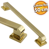 Bersel Sürgülü Kapı Çekme Kolu Tutma Kulpu Kulbu Çelik Dış Kapı Tutamağı Gold Altın 50 Cm thumbnail 1