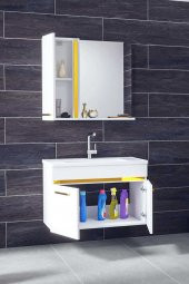 Alfa Banyo Yeni Gold Beyaz 65 cm MDF Banyo Takımı - 2