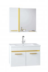 Alfa Banyo Yeni Gold Beyaz 65 cm MDF Banyo Takımı - 5