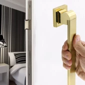 Bersel Sürgülü Kapı Çekme Kolu Tutma Kulpu Kulbu Çelik Dış Kapı Tutamağı Gold Altın 60 Cm - 2