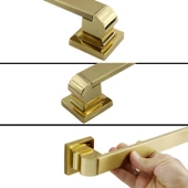 Bersel Sürgülü Kapı Çekme Kolu Tutma Kulpu Kulbu Çelik Dış Kapı Tutamağı Gold Altın 60 Cm - 3