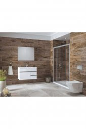 Alfa Banyo ESEN BEYAZ 80 cm LÜX Banyo Takımı- HAZIR KURULU - 4