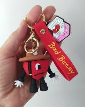 Anahtarlık Anime Bad Bunny Kötü Bunny Silikon Anahtarlık Çanta Süsü Oyuncak Aksesuar Araba Süsü 14484 thumbnail 2