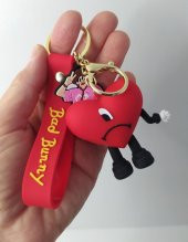 Anahtarlık Anime Bad Bunny Kötü Bunny Silikon Anahtarlık Çanta Süsü Oyuncak Aksesuar Araba Süsü 14485 - 2