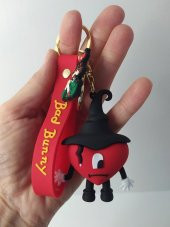 Anahtarlık Anime Bad Bunny Kötü Bunny Silikon Anahtarlık Çanta Süsü Oyuncak Aksesuar Araba Süsü 14487 - 2
