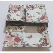 YNS / 3 LÜ KAYIK TABAK DİKDÖRTGEN DİJİTAL BASKILI UZUNLUK 26 . 23 . 20 . GENİŞLİK 17 . 14. 11 CM - 2