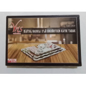 YNS / 3 LÜ KAYIK TABAK DİKDÖRTGEN DİJİTAL BASKILI UZUNLUK 26 . 23 . 20 . GENİŞLİK 17 . 14. 11 CM - 6