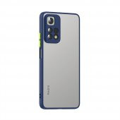 KNY Xiaomi Redmi Note 11 Pro Kılıf Silikon Kenarlı Buzlu Kamera Korumalı Hux Kapak Lacivert - 1
