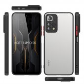 KNY Xiaomi Redmi Note 11 Pro Kılıf Silikon Kenarlı Buzlu Kamera Korumalı Hux Kapak Lacivert - 3