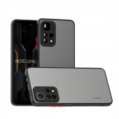 KNY Xiaomi Redmi Note 11 Pro Kılıf Silikon Kenarlı Buzlu Kamera Korumalı Hux Kapak Lacivert - 5