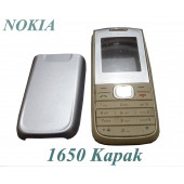 Nokia 1650 Kapak Nokia 1650 uyumlu Beyaz Gri Renk Ön Kapak Arka Kapak Tuş Takımı - 1