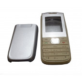 Nokia 1650 Kapak Nokia 1650 uyumlu Beyaz Gri Renk Ön Kapak Arka Kapak Tuş Takımı - 2