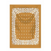 qosrix HARDAL ZEMİN ÜZERİNE BEYAZ DAMA DESENLİ KARE %100 PAMUK BANDANA 55X55 UNİSEX - 1