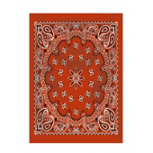 qosrix KIRMIZI KLASİK ŞAL DESENLİ KARE %100 PAMUK BANDANA 55X55 UNİSEX - 1