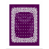 qosrix MOR ZEMİN ÜZERİNE BEYAZ DAMA DESENLİ KARE %100 PAMUK BANDANA 55X55 UNİSEX - 1