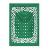 qosrix YEŞİL ZEMİN ÜZERİNE BEYAZ DAMA DESENLİ KARE %100 PAMUK BANDANA 55X55 UNİSEX - 1