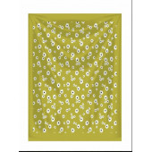 qosrix YEŞİL ZEMİN ÜZERİNE BEYAZ PAPATYA DESENLİ KARE %100 PAMUK BANDANA 55X55 UNİSEX - 1