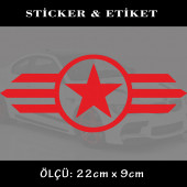 asker ordu yıldız - 2 adet oto sticker yapıştırma etiket - araba motosiklet dolap kamyon atv uyumlu - 1