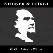 atatürk silüet - beyaz renk - portre 2 adet - 1