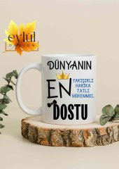 Dünyanın En Harika Dostu Yazılı Özel Tasarım Baskılı Kupa Bardak Doğum Günü Hediye thumbnail 1