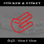 parmak işaret- oto sticker 2 ADET  yapıştırma etiket - araba motosiklet dolap kamyon atv uyumlu - 1