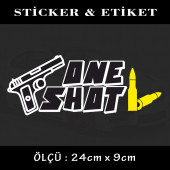tek atış mermi- oto sticker  2 ADET yapıştırma etiket - araba motosiklet dolap kamyon atv uyumlu - 1