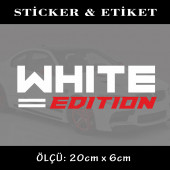 white edition- 2 adet oto sticker yapıştırma etiket - araba motosiklet dolap kamyon atv uyumlu - 1