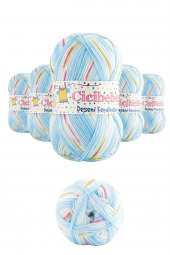 Papatya 5 Adet Cici Bebe Kendinden Desenli Akıllı İplik Battaniye Yelek Ceket Yünü İpi Renk:02 - 1