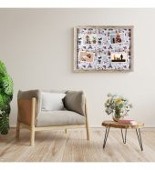 Anneler Günü Özel Ahşap Hasır Duvar Fotoğraf Çerçevesi 37x47 (4 ADET FOTO BASKILI) HK2664 - 2