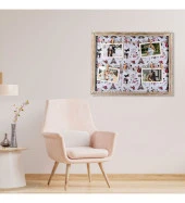 Anneler Günü Özel Ahşap Hasır Duvar Fotoğraf Çerçevesi 37x47 (4 ADET FOTO BASKILI) HK2664 thumbnail 1