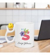 Kişiye Özel Anneler Günü Gülen Yüz Emojili Porselen Beyaz Kupa Bardak HK2653 thumbnail 1