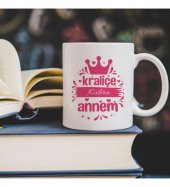 Kişiye Özel Anneler Günü Kraliçe Annem Baskılı Kupa Bardak HK2633 - 2