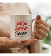 Anneler Günü Seni Seviyorum Annem Baskılı Kupa Bardak HK2632 thumbnail 1