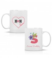 Kişiye Özel Anneler Günü Mom Love Baskılı Kupa Bardak HK2631 - 3