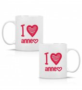 Anneler Günü "I Love Anne" Baskılı Kupa Bardak HK2629 thumbnail 3