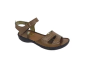 Zerhan 321 Kadın Taba Hakiki Deri Cırtlı Yumuşak Taban Comfort Sandalet Ayakkabı - 5