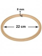 Nurge 8 mm No 5 Ahşap Düz Nakış Kasnak 22 cm Vidasız Kanaviçe Etamin Kasnağı - 2