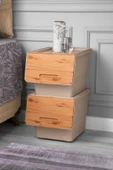 Motek Bambu Tekerlekli Organizer Çok Amaçlı Saklama Kutusu 2X12 Lt - 5